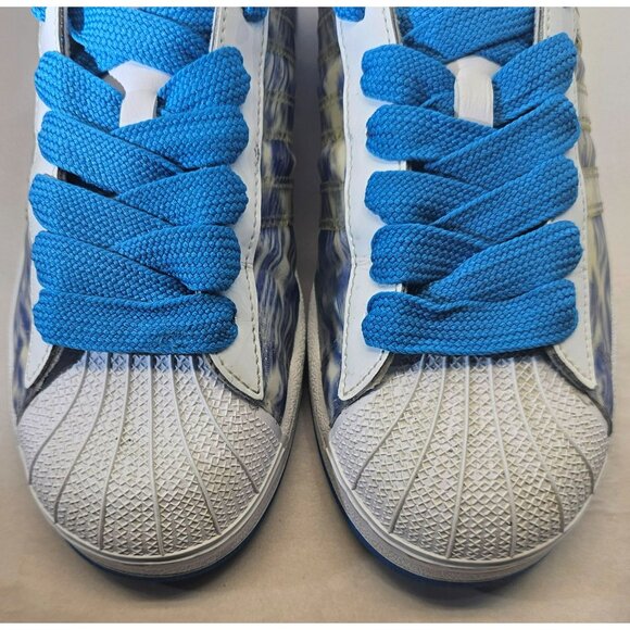 Adidas Men's Tie-Dye Blue/White/Turquoise Uprock 4E Superstar Sneakers Size 8.5 - Picture 10 of 16